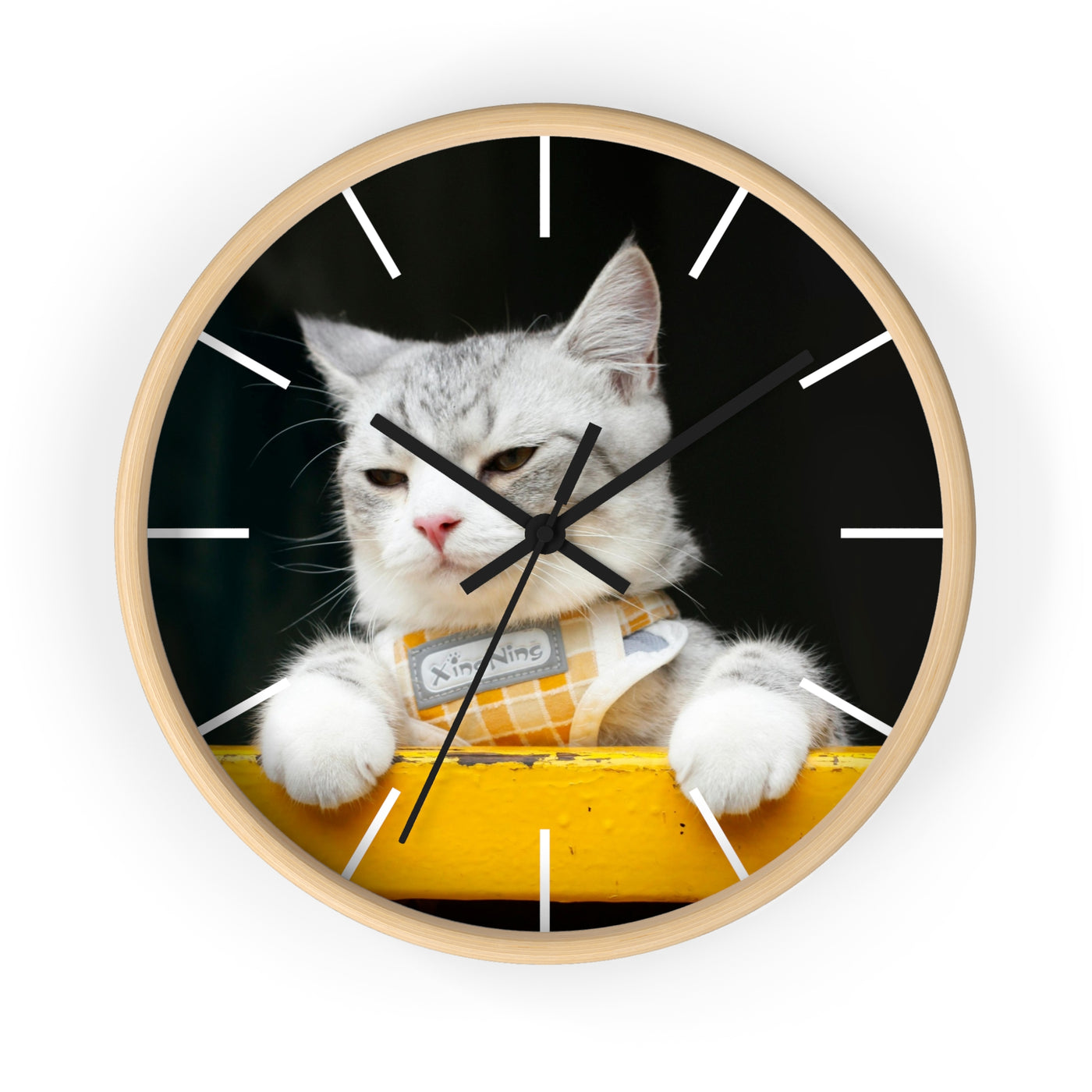 White Cat Wall Clock
