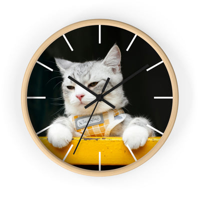 White Cat Wall Clock