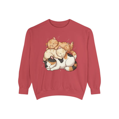 3 Cute Sleeping Cats style 1 Cozy Graphic Unisex Crewneck Sweatshirt