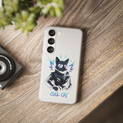 Cool Cat Anime style Flexi Case for Cat Lovers
