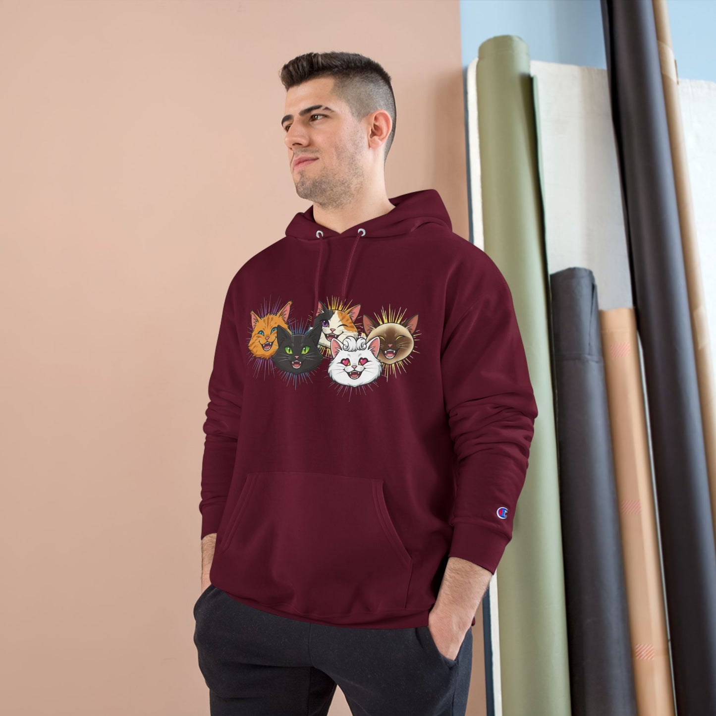 Playful Cats Cozy Unisex Champion Pullover Hoodie