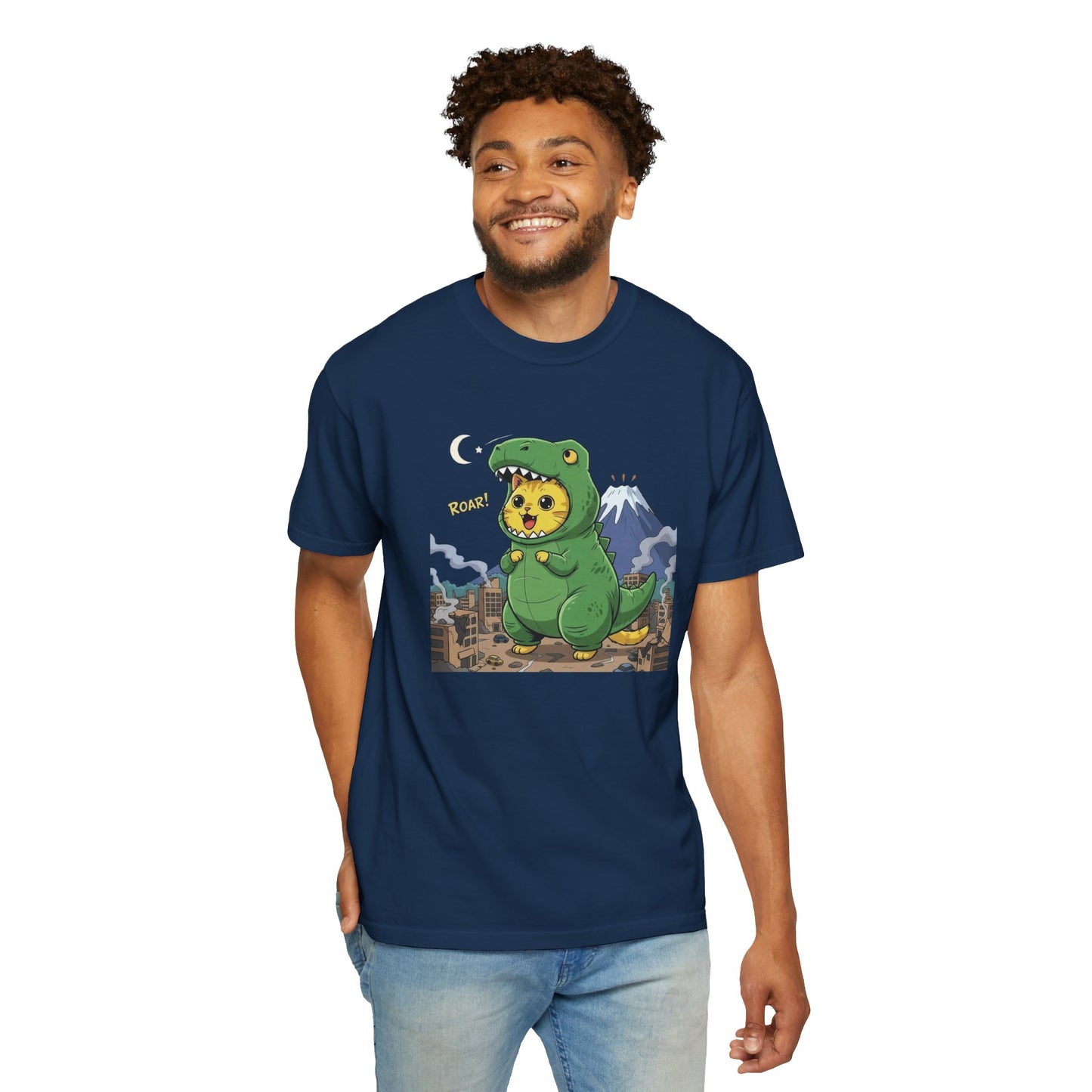 Cat cosplay Godzilla Funny Design Unisex T-Shirt style 1