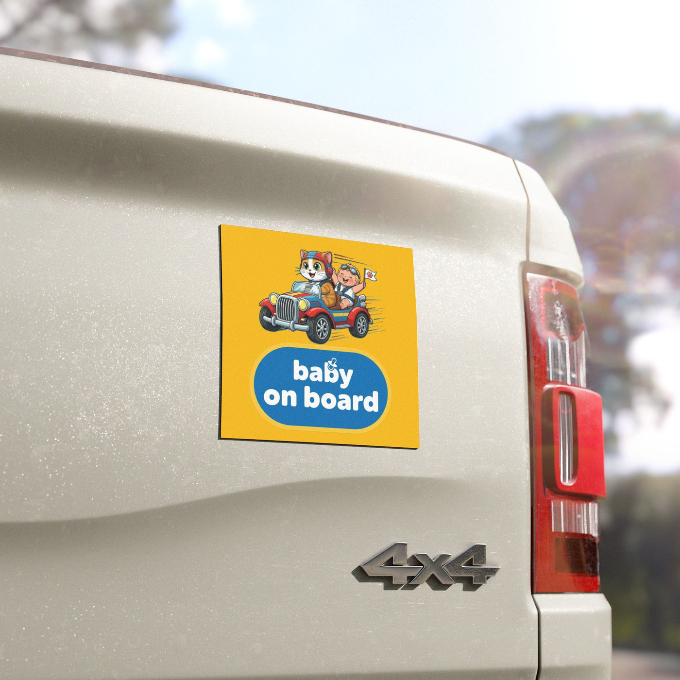 Baby on Board - Cat Driving Baby | Car Magnet