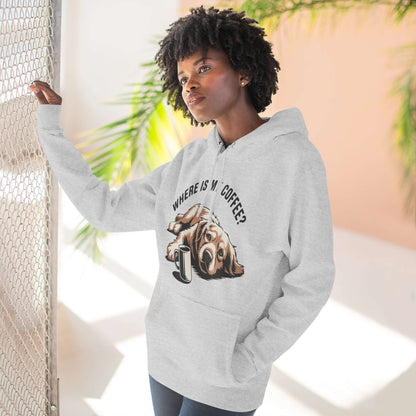 Where is my coffee Coffee-Loving Dog Fleece Pullover Hoodie style 1