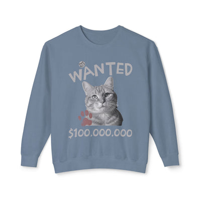 WANTED Cat Poster Design Unisex Crewneck Sweatshirt