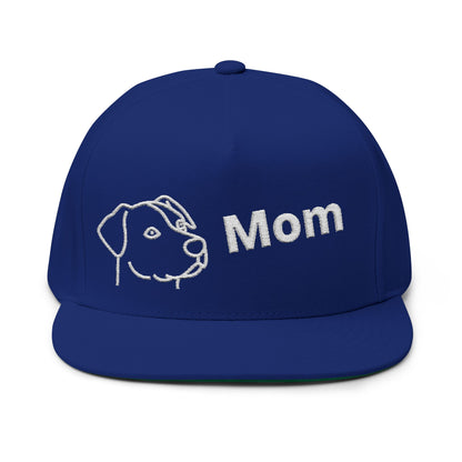 Stylish Embroidered Dog Mom Flat Bill Cap style 1