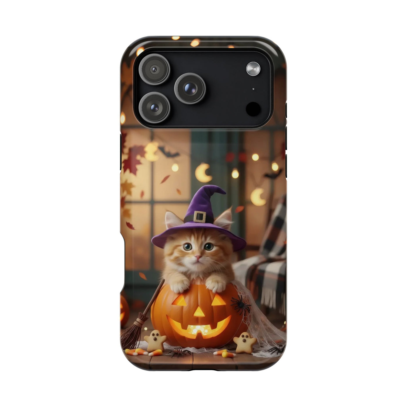Halloween cute kitten photo style 1 Magnetic Phone Case, Cat Lover Gift, Impact-Resistant iPhone Case, Funny Pet Accessory, Unique Animal Design