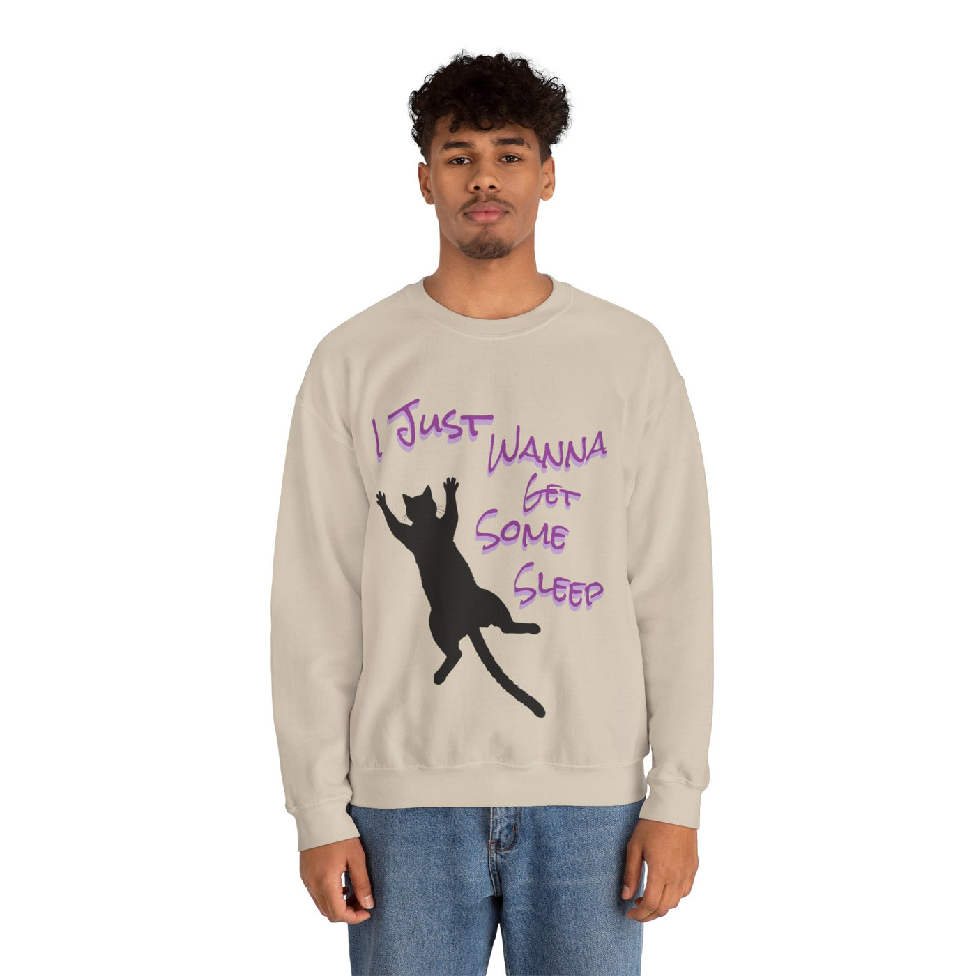 I Just Wanna Get Some Sleep Cat Graphic Unisex Crewneck Sweatshirt