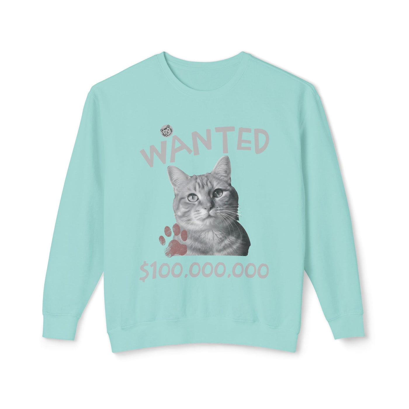 WANTED Cat Poster Design Unisex Crewneck Sweatshirt