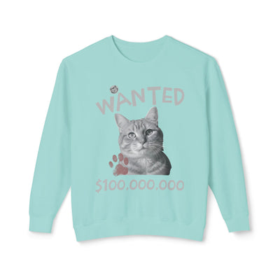 WANTED Cat Poster Design Unisex Crewneck Sweatshirt