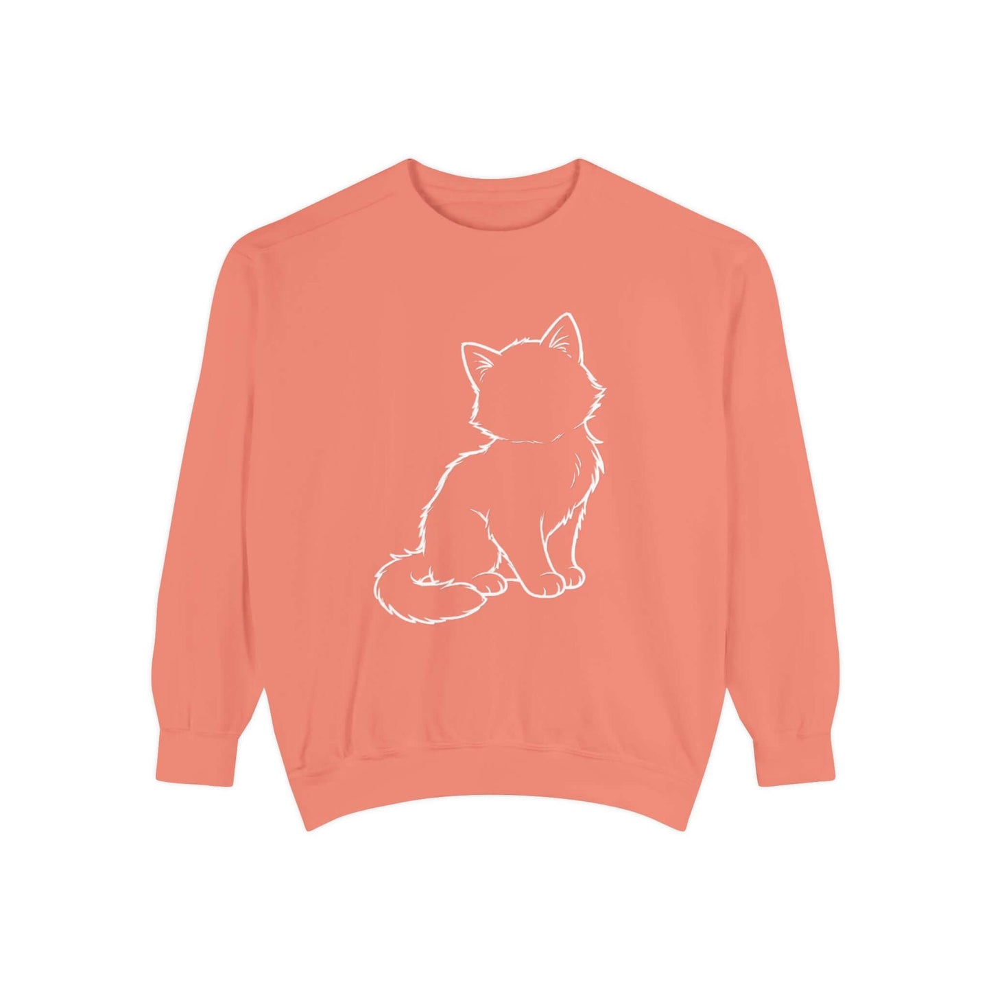 Sitting Cat Shadow Cozy Graphic Unisex Crewneck Sweatshirt style 1