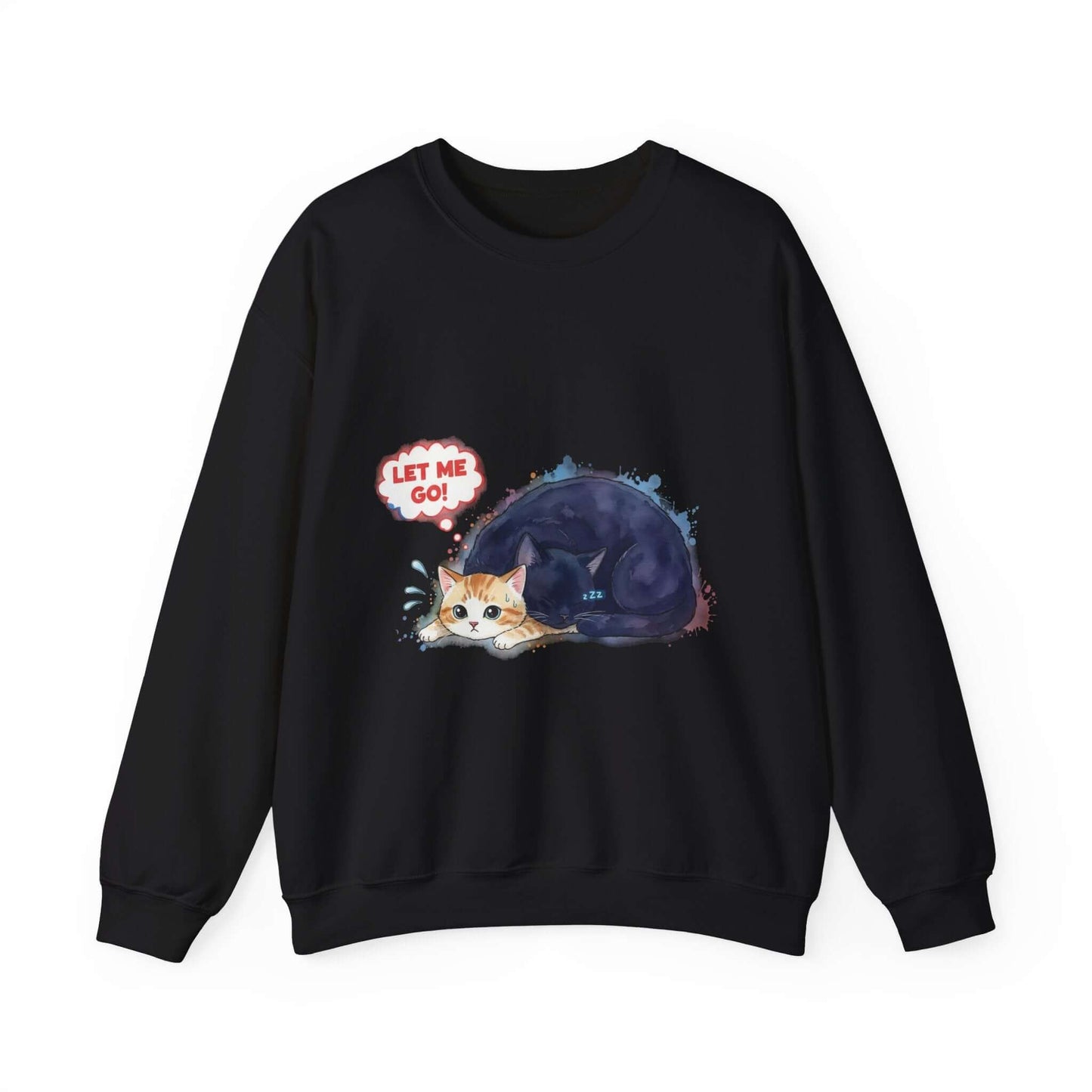 Watercolor Cat painting Unisex Crewneck Sweatshirt style 1