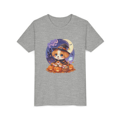 Halloween cute puppy anime style 5 Youth Tee, Short Sleeve T-Shirt, Kids Halloween Apparel, Cute Dog Tee, Fall Outfit for Children