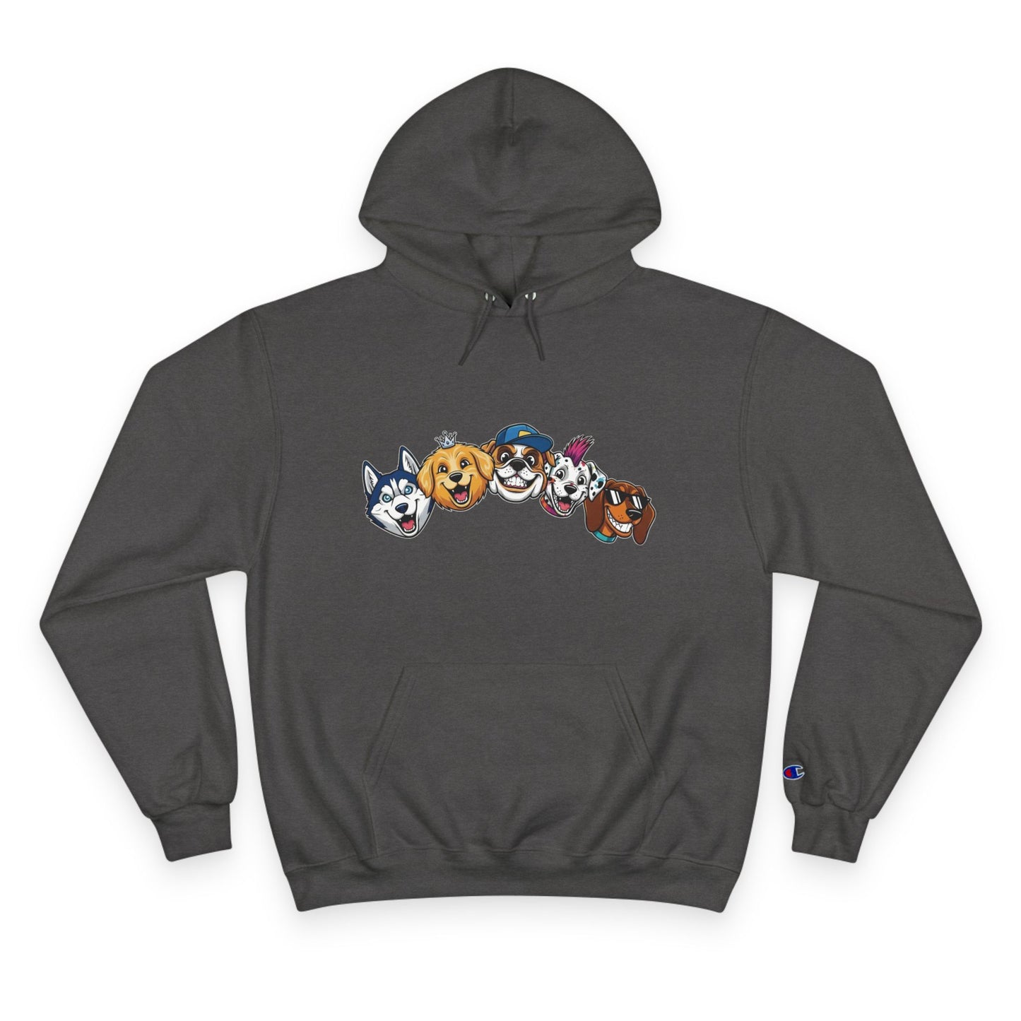 Playful Dog Faces Cozy Unisex Champion Pullover Hoodie