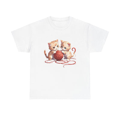 Playful Cats Ball of Yarn Unisex Tee - Cute Cat T-Shirt for Pet Lovers, Cat Owners, Sports Enthusiasts, Gifts for Animal Lovers, Casual Everyday Wear