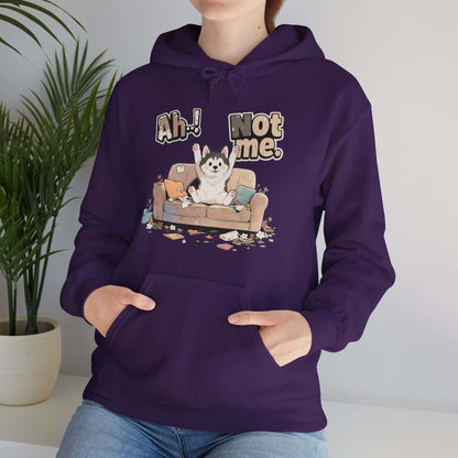 Ah Not Me - Cute Husky Unisex Pullover Hoodie for Dog Lover