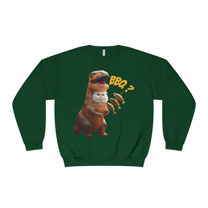 Tyrannosaurus Cat BBQ Unisex NuBlend Crewneck Sweatshirt