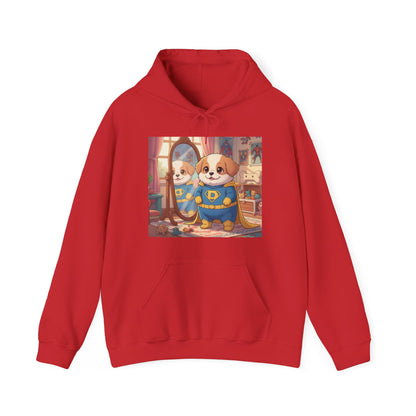 Dog cosplay Superman Funny Design Unisex Hoodie style 2
