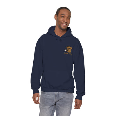 Coffee Time Dog Embroidered style 2 Unisex Pullover Hoodie