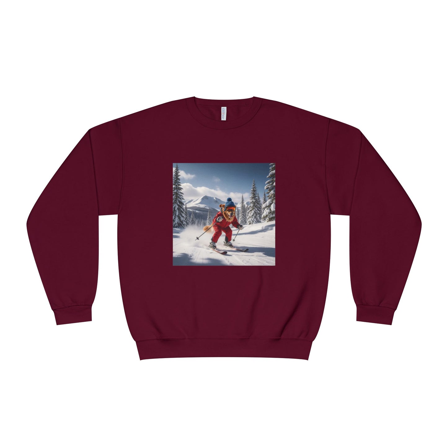 Skiing Dog Graphic Unisex NuBlend Crewneck Sweatshirt