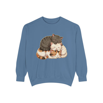 3 Cute Sleeping Cats Cozy Graphic Unisex Crewneck Sweatshirt style 3