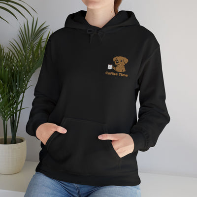 Coffee Time Dog Embroidered style 2 Unisex Pullover Hoodie