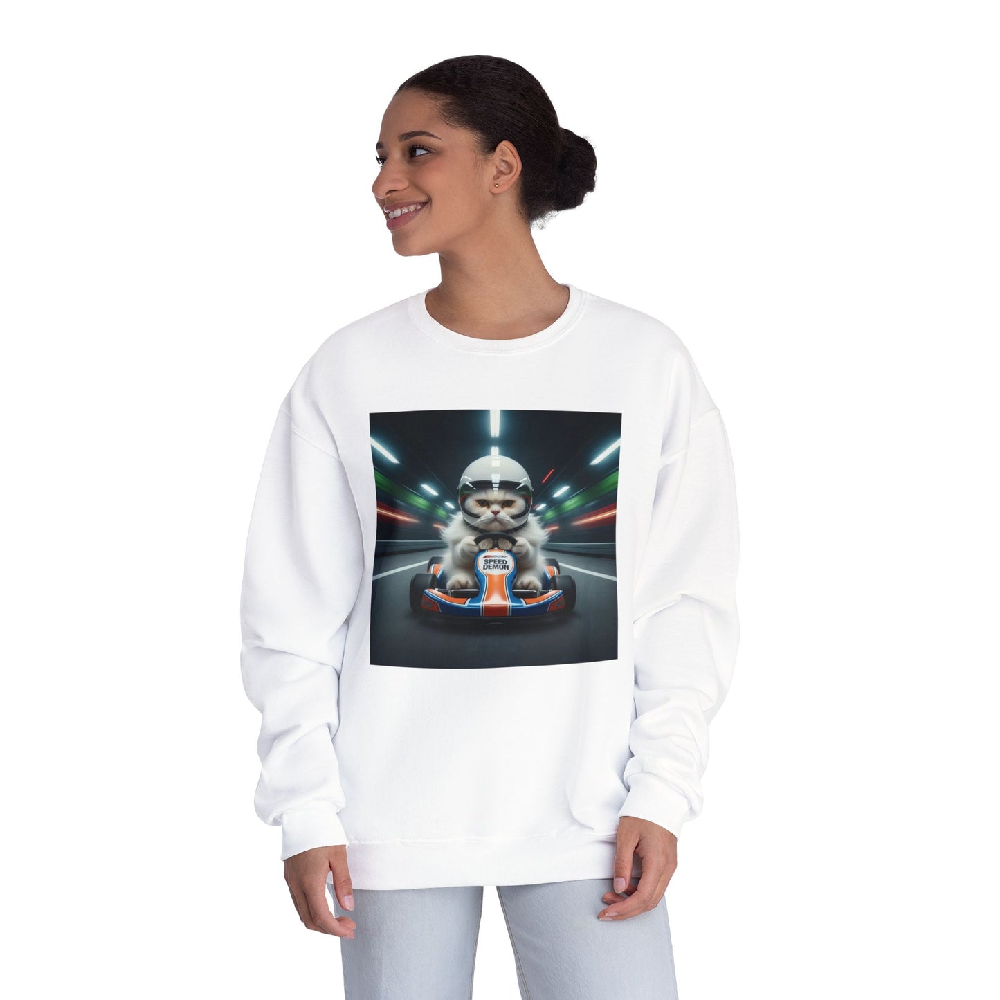 Go Kart Cat Unisex NuBlend Crewneck Sweatshirt style 2