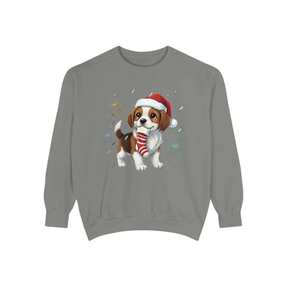 Puppy wait for Christmas presents Unisex Crewneck Sweatshirt style 6