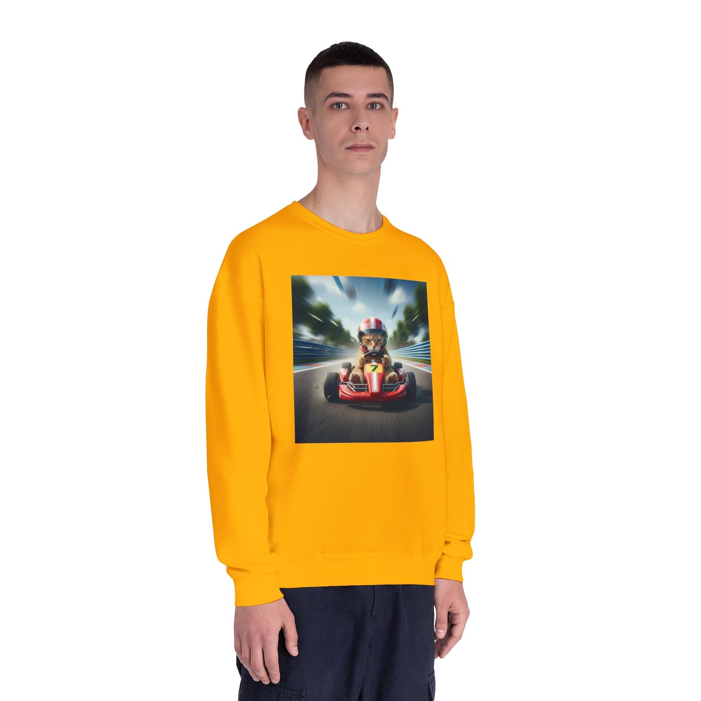 Go Kart Cat Unisex NuBlend Crewneck Sweatshirt style 3