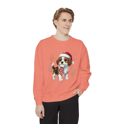 Puppy wait for Christmas presents Unisex Crewneck Sweatshirt style 6