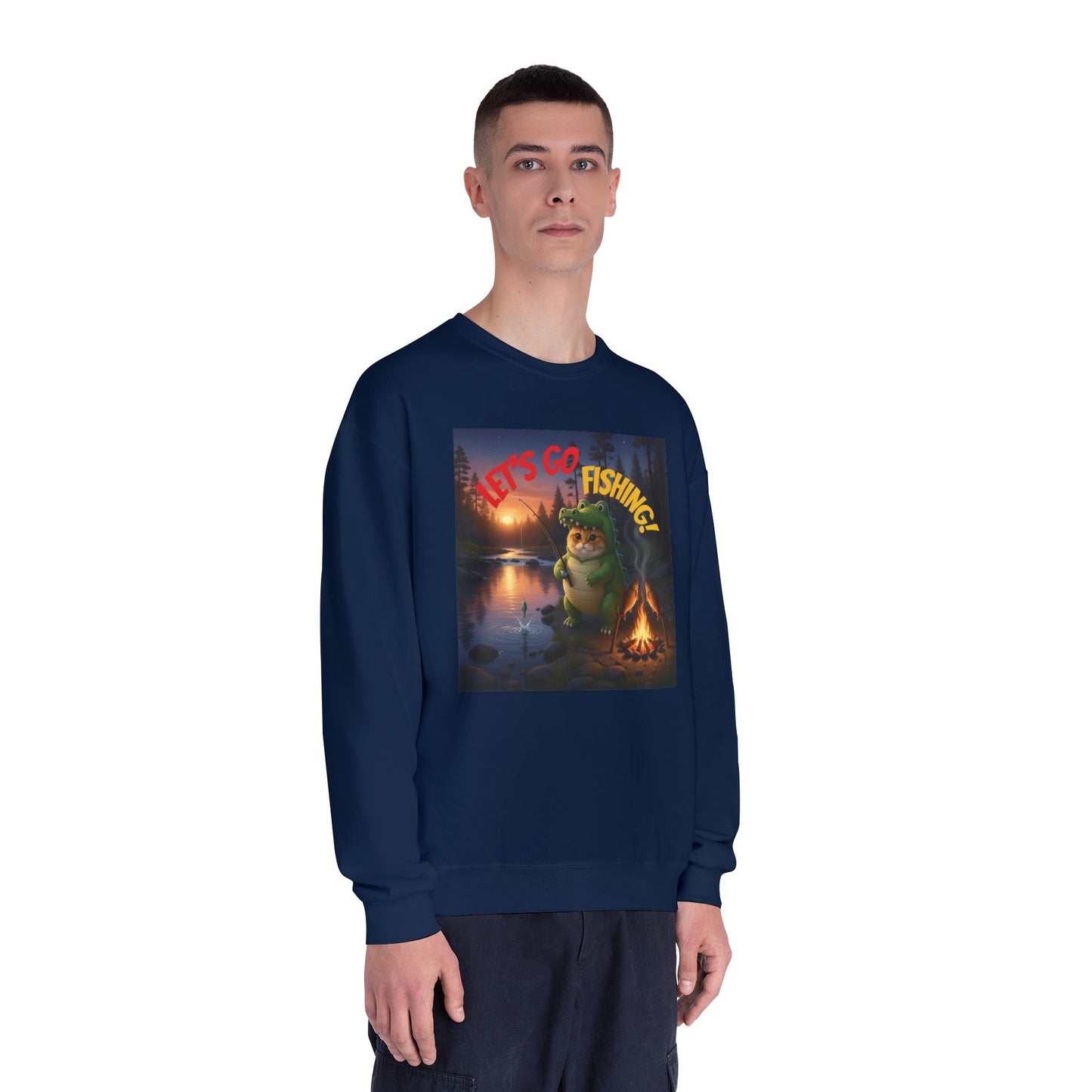 Crocodile Cat Fishing Unisex NuBlend Sweatshirt style 2
