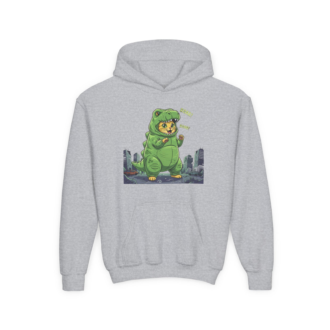 Cat cosplay Godzilla style 2 Unisex Kids Hoodie - Fun & Cozy Heavy Blend Sweatshirt with Cute Design