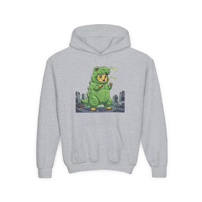 Cat cosplay Godzilla style 2 Unisex Kids Hoodie - Fun & Cozy Heavy Blend Sweatshirt with Cute Design