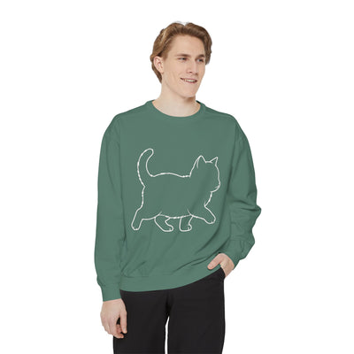 Walking Cat Shadow style 1 Cozy Graphic Unisex Crewneck Sweatshirt