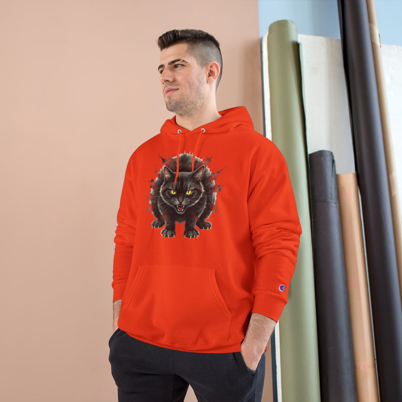 Mad Cat style 3 Men and Women Champion Hoodie