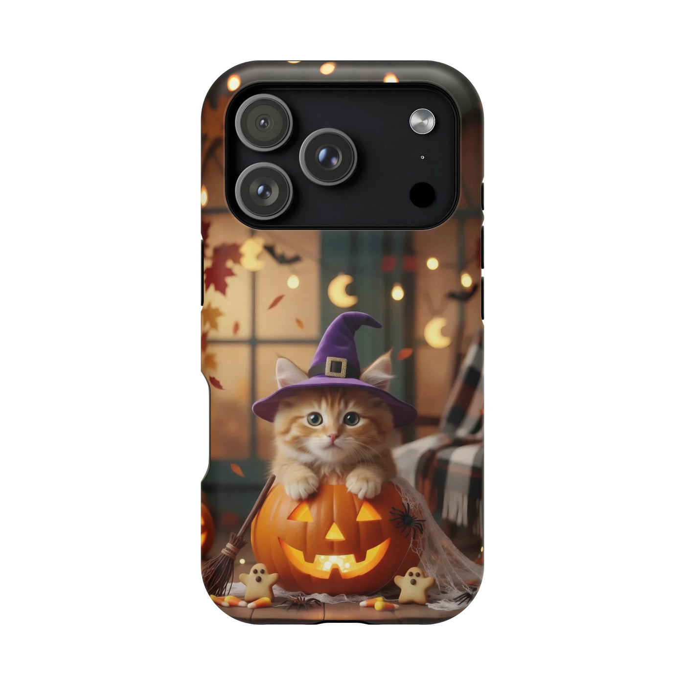 Halloween cute kitten photo style 1 Magnetic Phone Case, Cat Lover Gift, Impact-Resistant iPhone Case, Funny Pet Accessory, Unique Animal Design