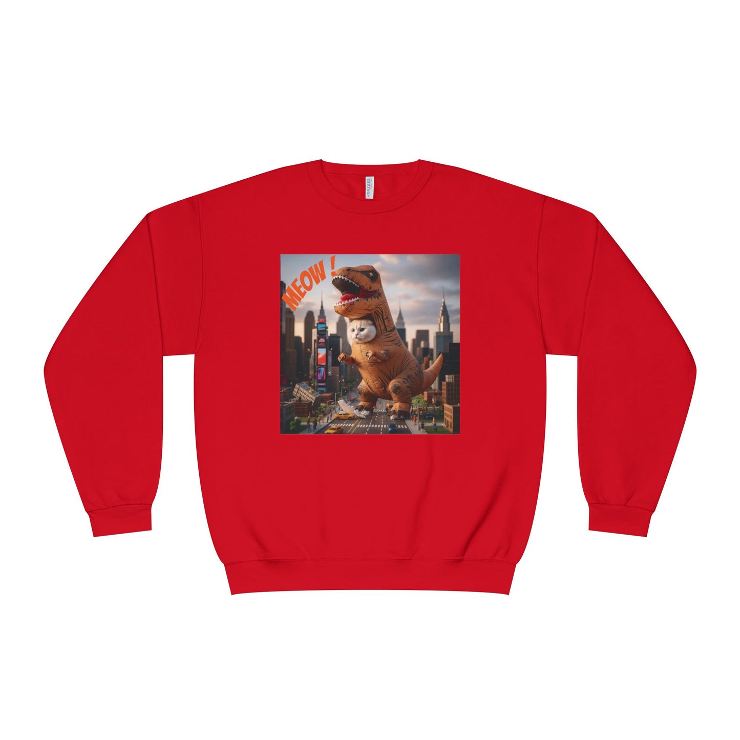 Tyrannosaurus Cat in city Unisex NuBlend Sweatshirt style 1