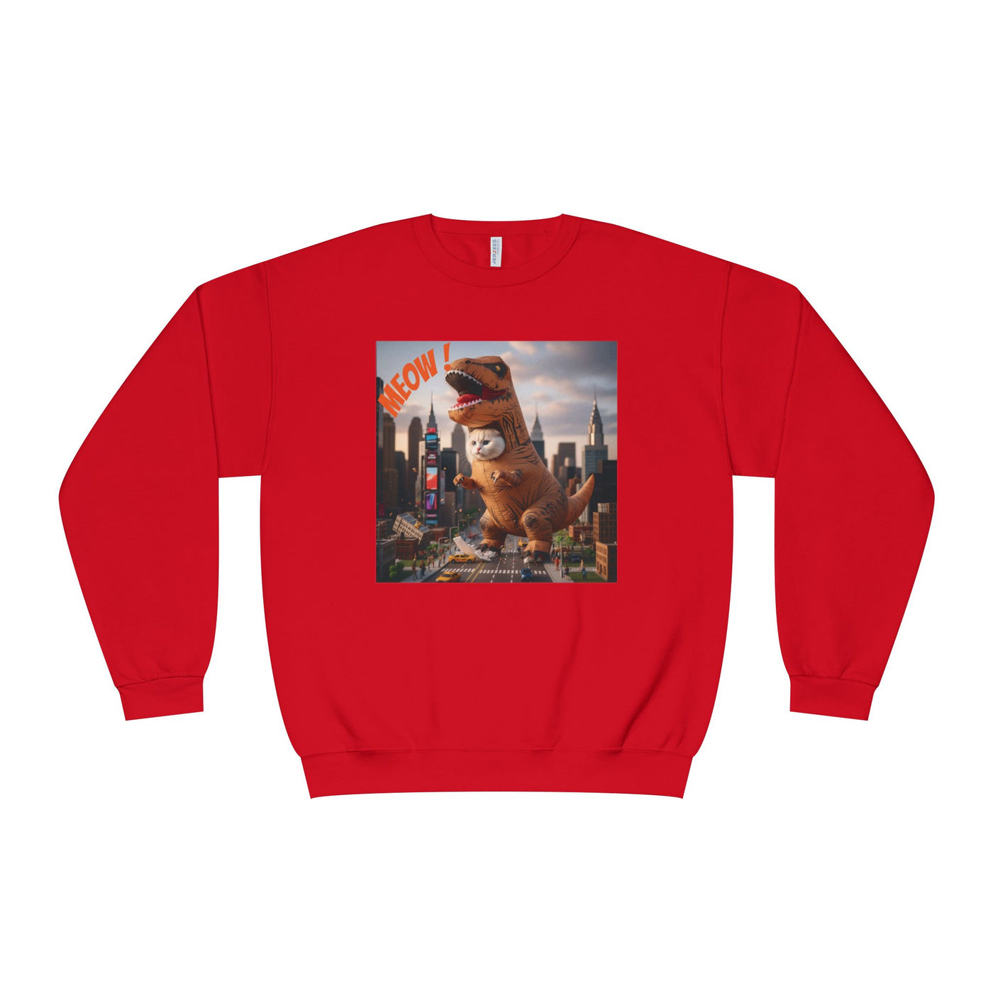 Tyrannosaurus Cat in city style 1 Unisex NuBlend® Crewneck Sweatshirt