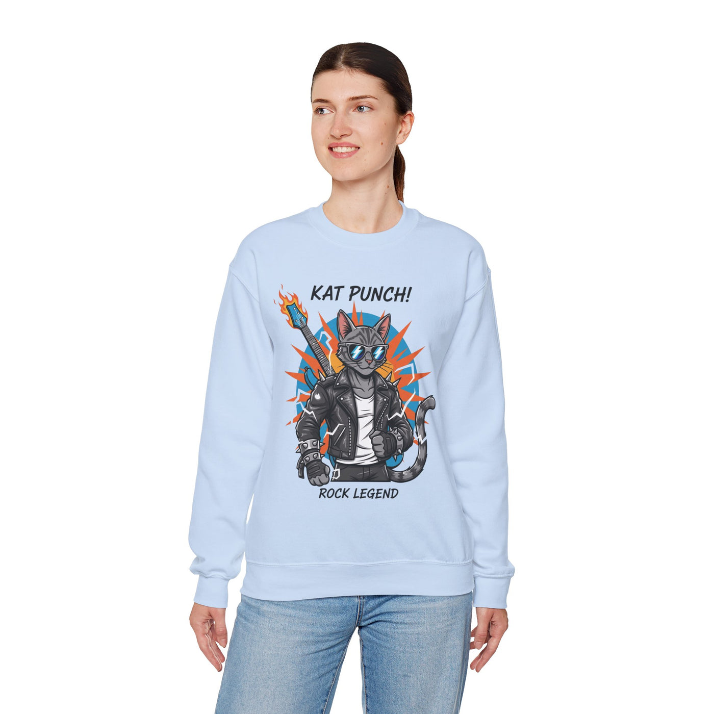 Cool Cat style 1 Unisex Crewneck Sweatshirt | Cozy Gift for Cat Lovers, Casual Wear, Unique Graphic Sweatshirt, Birthday Gift, Everyday Style