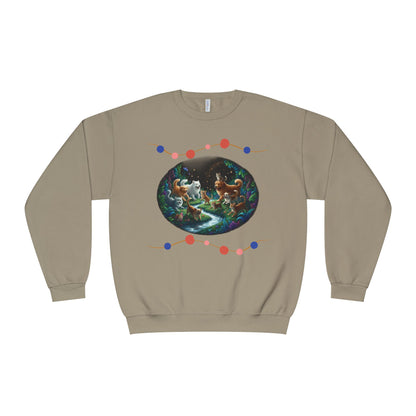 Cats & Dogs Happy Garden Unisex NuBlend Crewneck Sweatshirt style 1