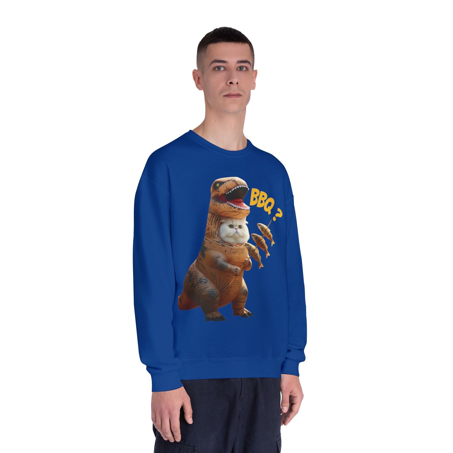 Tyrannosaurus Cat BBQ Unisex NuBlend Crewneck Sweatshirt
