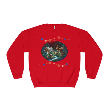 Cats & Dogs Happy Garden Unisex NuBlend Crewneck Sweatshirt style 1