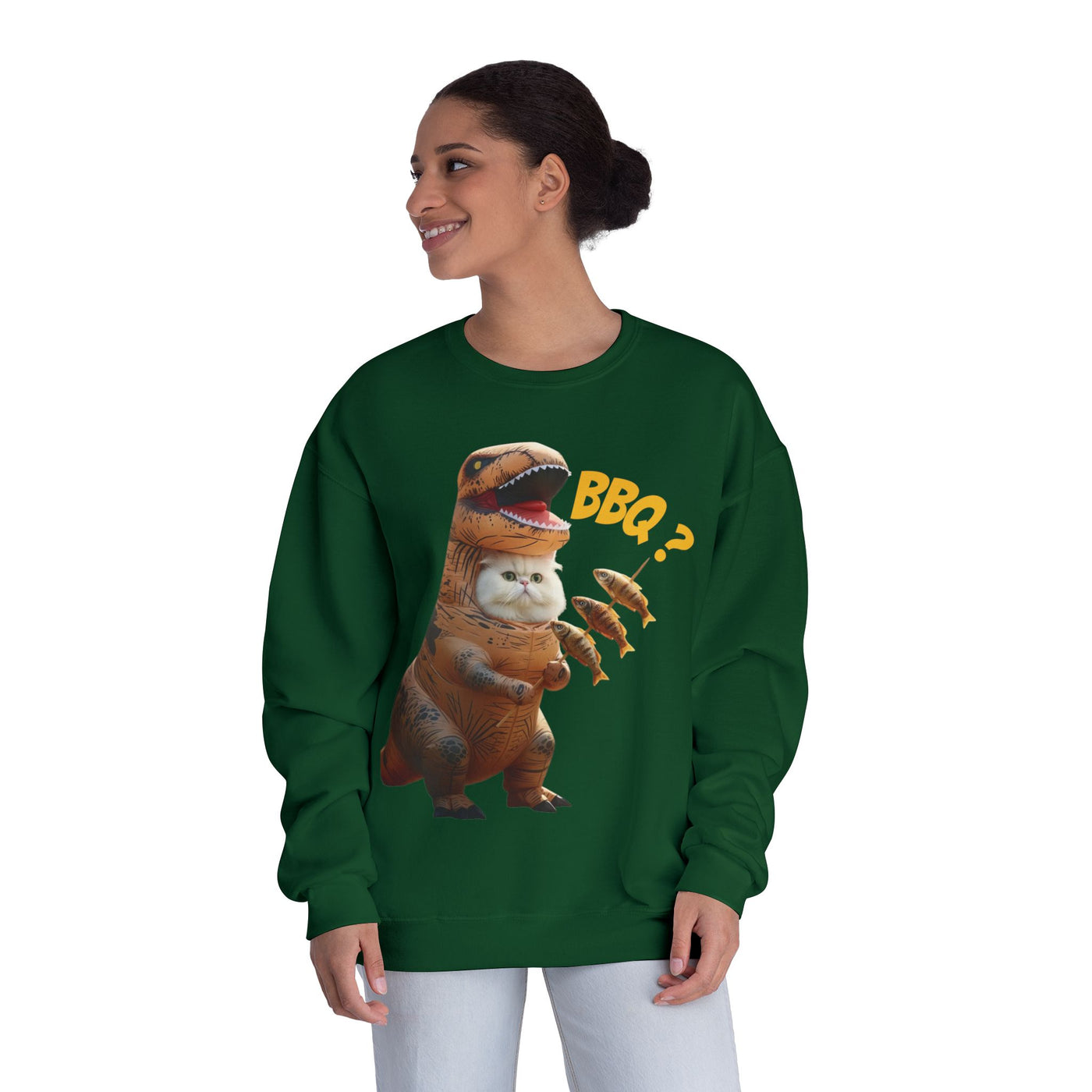 Tyrannosaurus Cat BBQ Unisex NuBlend® Crewneck Sweatshirt