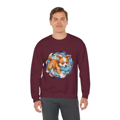 Watercolor Dog painting Unisex Crewneck Sweatshirt style 4
