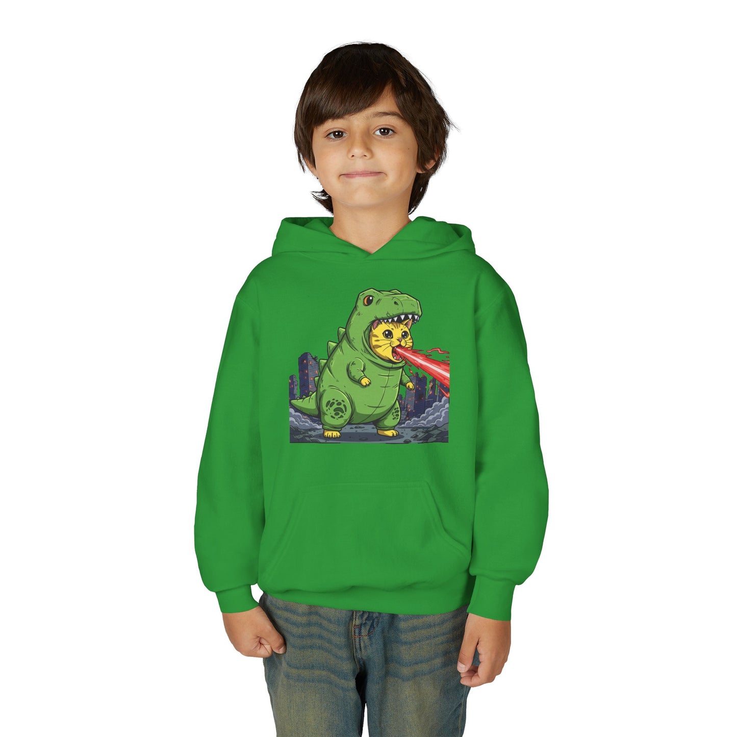 Cat cosplay Godzilla Unisex Kids Hoodie style 4