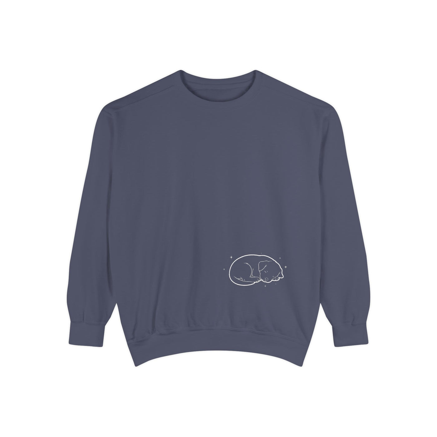 Sleeping dog (White) shadow Cozy Graphic Unisex Crewneck Sweatshirt