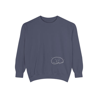 Sleeping dog (White) shadow Cozy Graphic Unisex Crewneck Sweatshirt