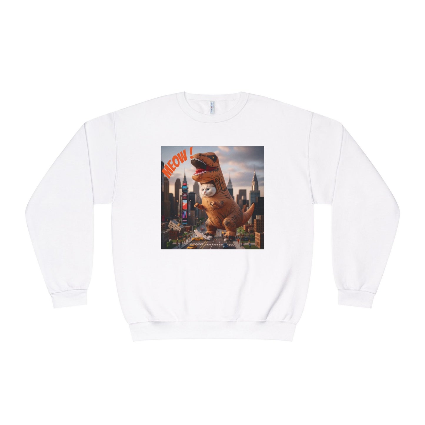Tyrannosaurus Cat in city Unisex NuBlend Sweatshirt style 1