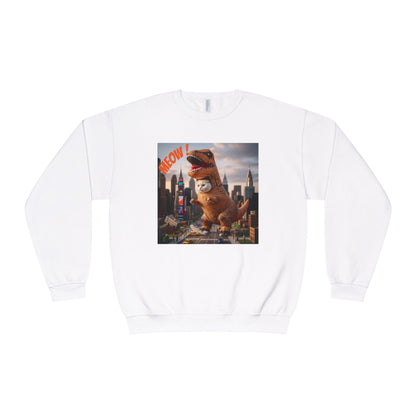 Tyrannosaurus Cat in city Unisex NuBlend Sweatshirt style 1