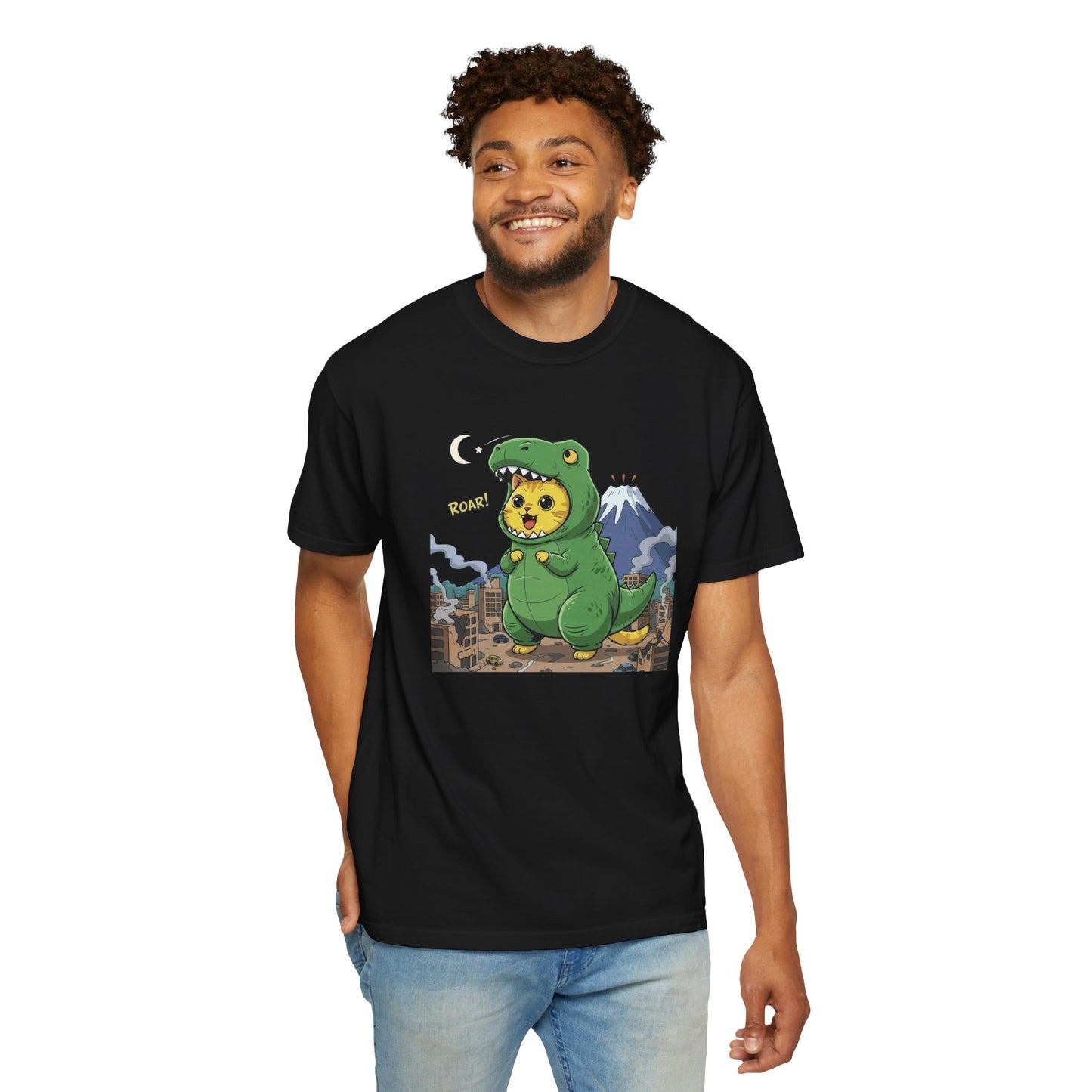 Cat cosplay Godzilla Funny Design Unisex T-Shirt style 1
